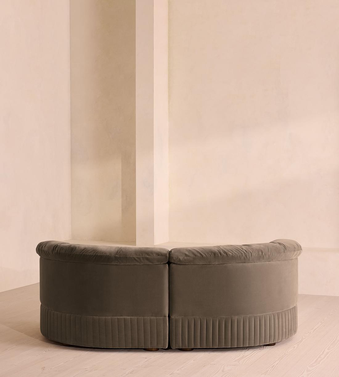Oona Sectional Sofa - Three Seater - Velvet Taupe - US - Images - Image 4
