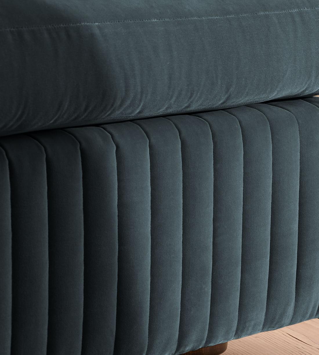 Oona Sectional Sofa - Four Seater - Velvet Grey Blue - US - Images - Image 5