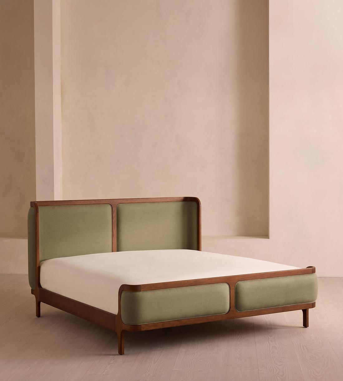 Belsa Bed - King - Linen - Sage - Listing - Image 1