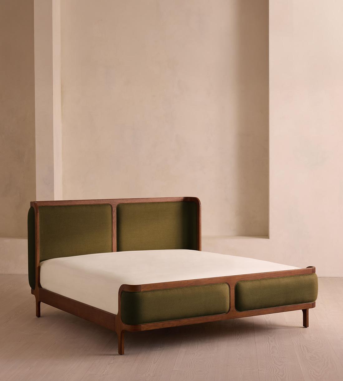 Belsa Bed - King - Linen - Olive - Listing - Image 1