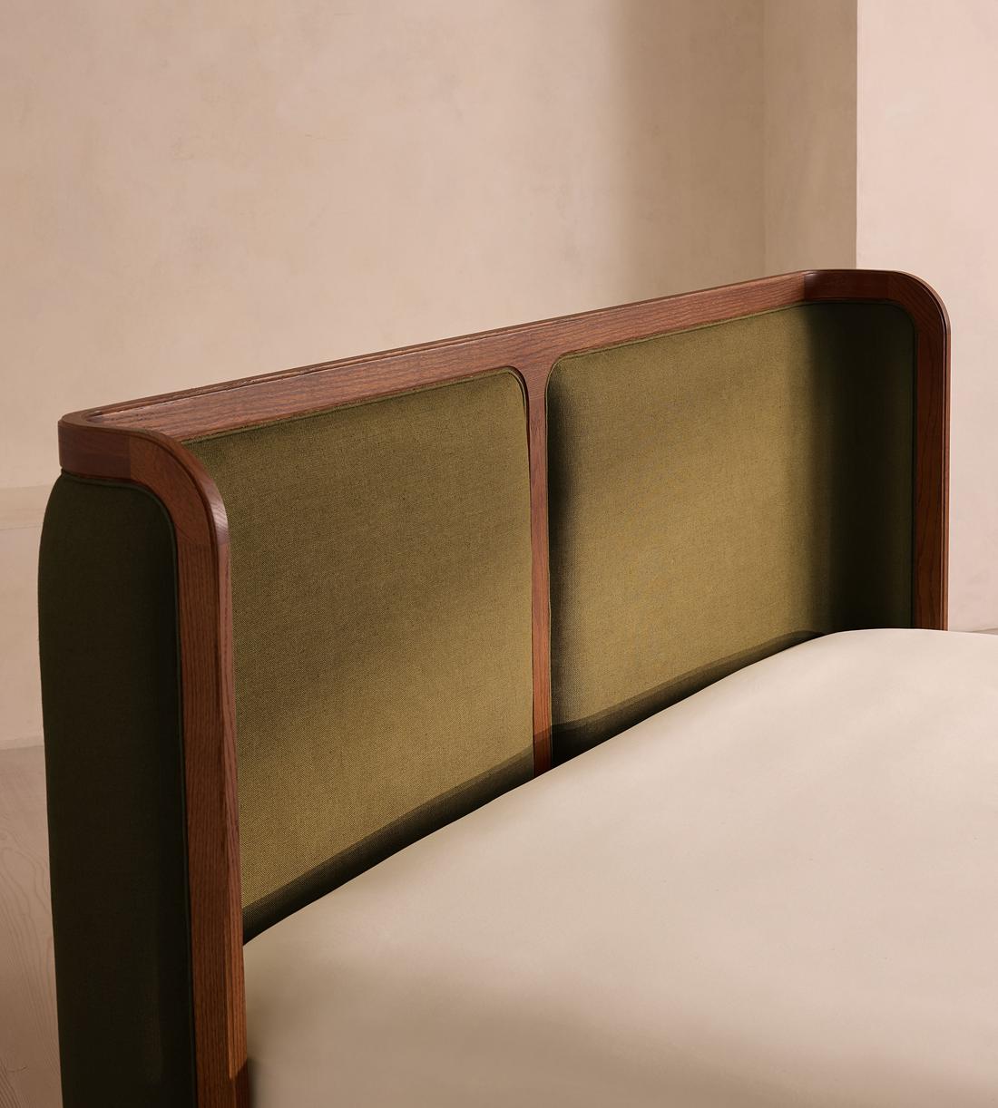 Belsa Bed - King - Linen - Olive - Images - Image 4