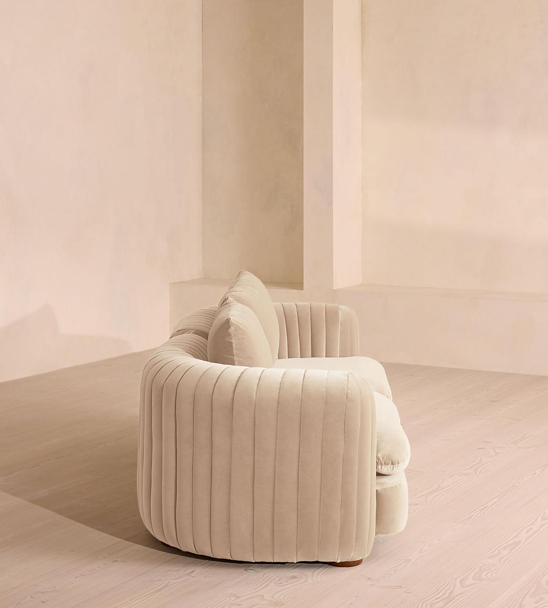 Vivienne Deeper Sit Modular Sofa - Three Seater - Velvet Porcelain UK - Images - Image 3