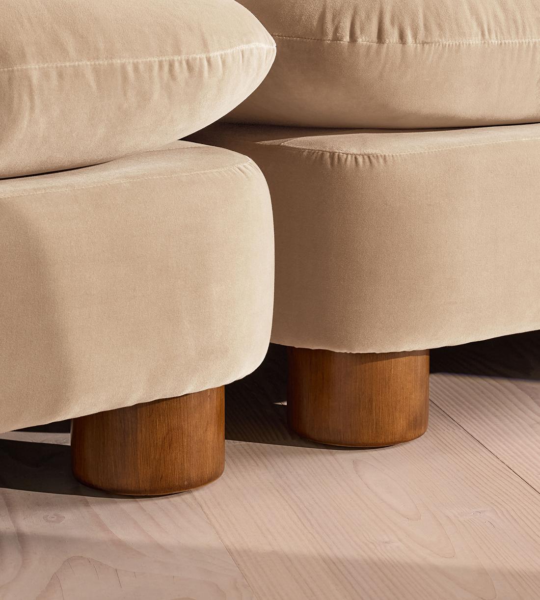 Vivienne Deeper Sit Modular Sofa - Three Seater - Velvet Porcelain UK - Images - Image 5