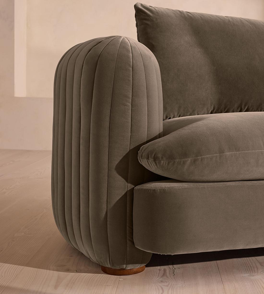 Vivienne Deeper Sit Sectional Sofa - Three Seater - Velvet Taupe US - Images - Image 5