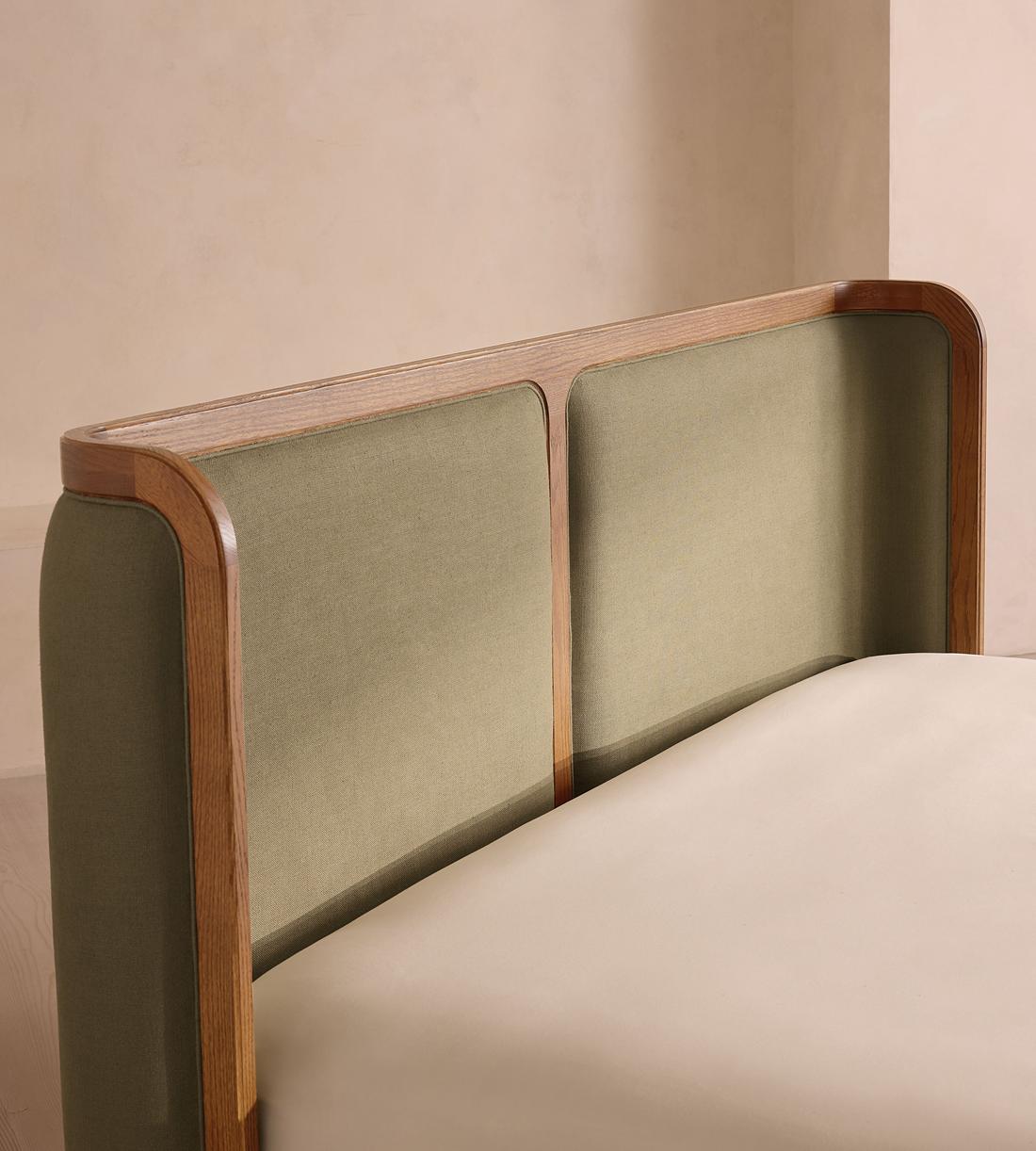 Belsa Bed - Light Oak - King - Linen - Sage - Images - Image 4