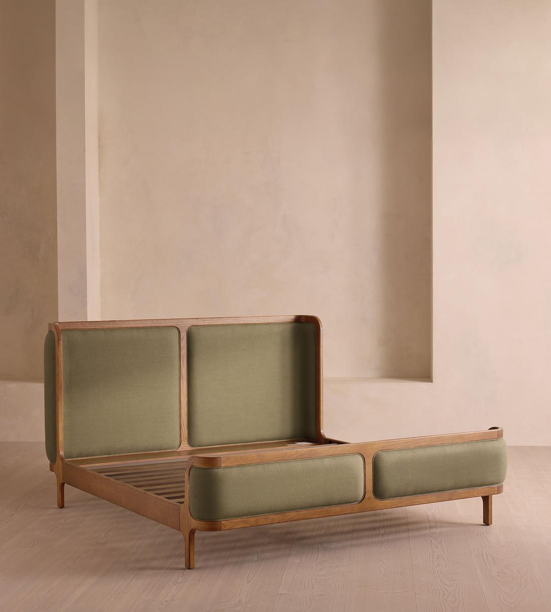 Belsa Bed - Light Oak - King - Linen - Sage - US - Images - Image 3