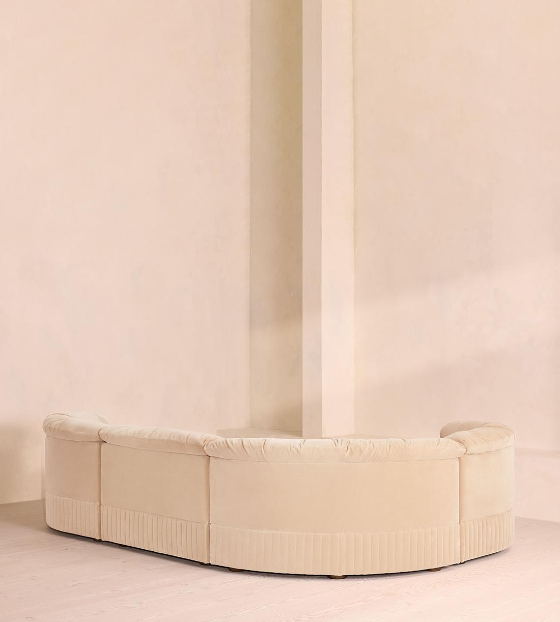 Oona Sectional Sofa - L-Shape Sofa - Velvet Porcelain - US - Images - Image 3