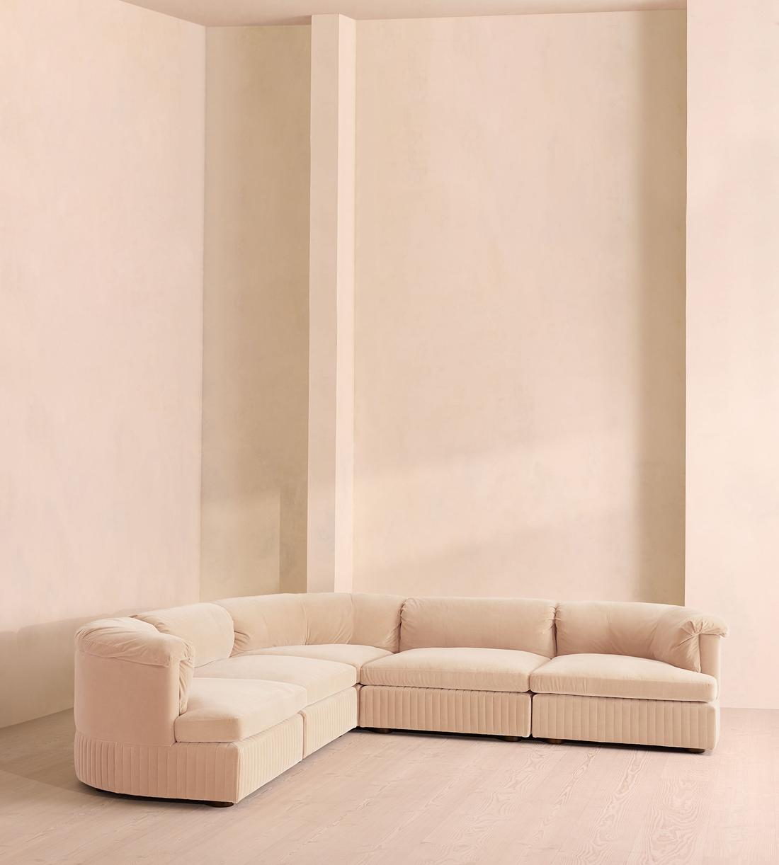 Oona Sectional Sofa - Corner Sofa - Velvet Porcelain - US - Listing - Image 2