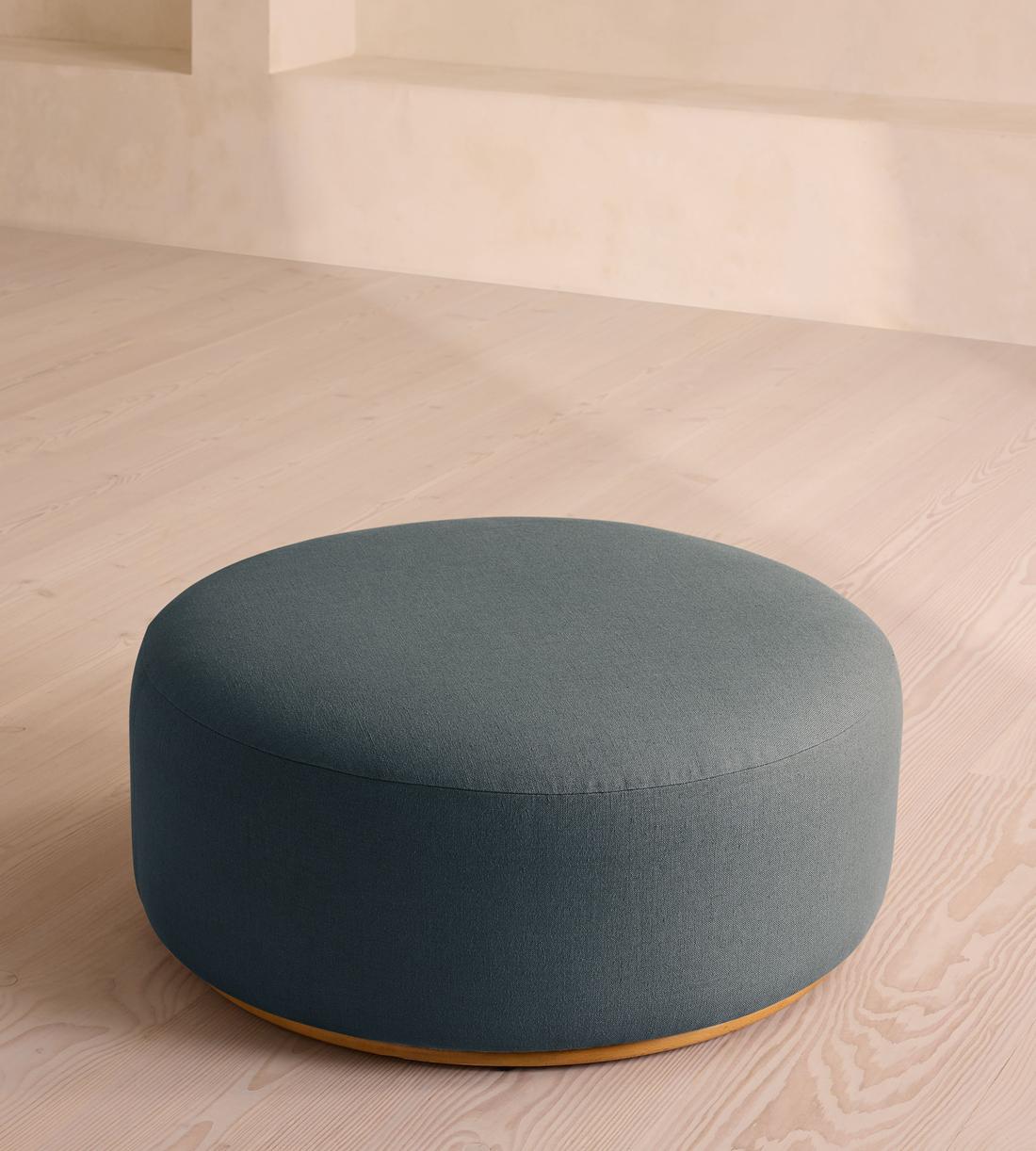 Aline Ottoman - Linen - Prussian Blue - US - Image 2