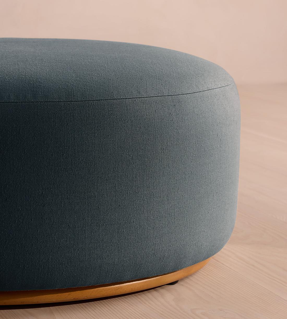 Aline Ottoman - Linen - Prussian Blue - US - Image 4