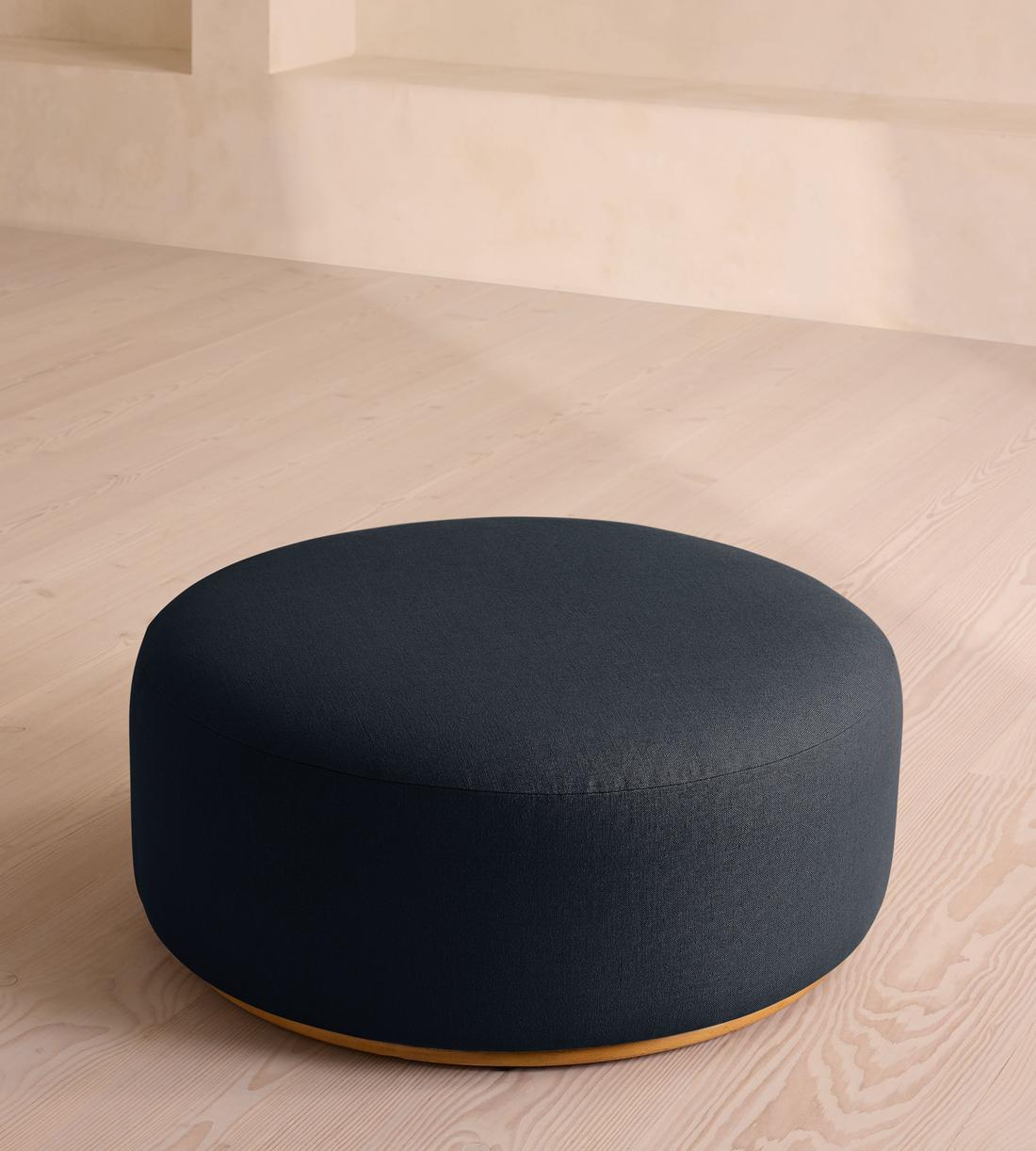 Aline Ottoman - Linen - Indigo - US - Image 2