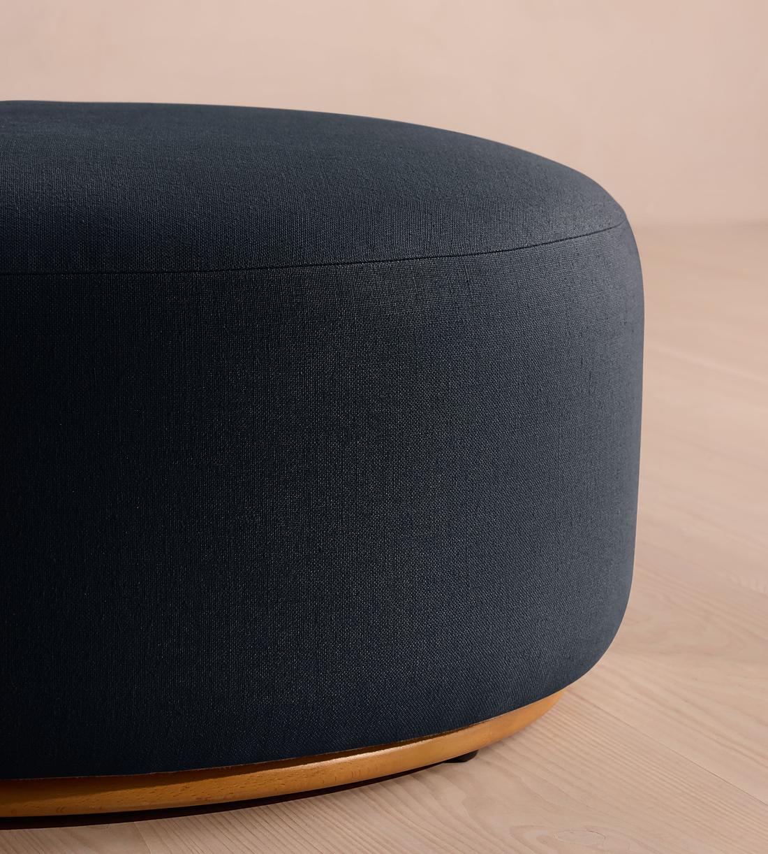 Aline Ottoman - Linen - Indigo - US - Image 4