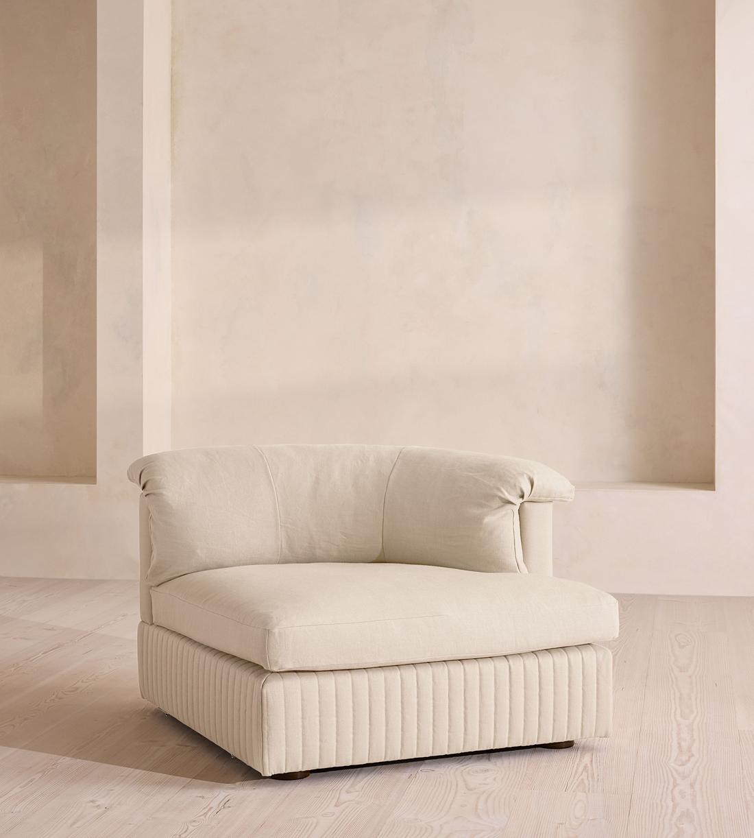 Oona Modular Sofa - Right Arm Module - Linen - Bisque - UK - Image 1