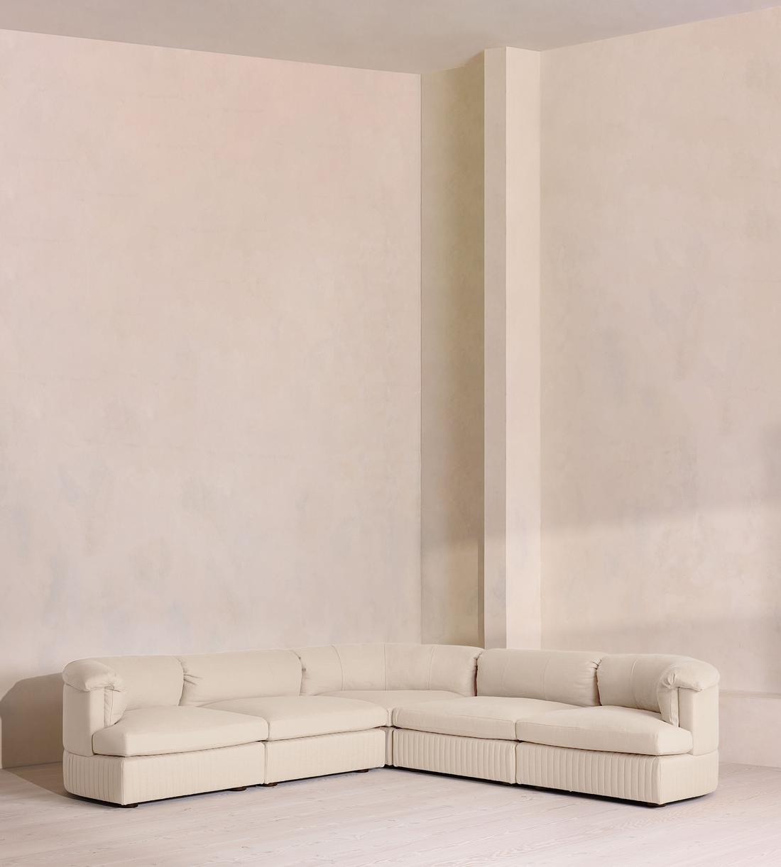 Oona Sectional Sofa - Corner Sofa - Linen - Bisque - US - Listing - Image 1