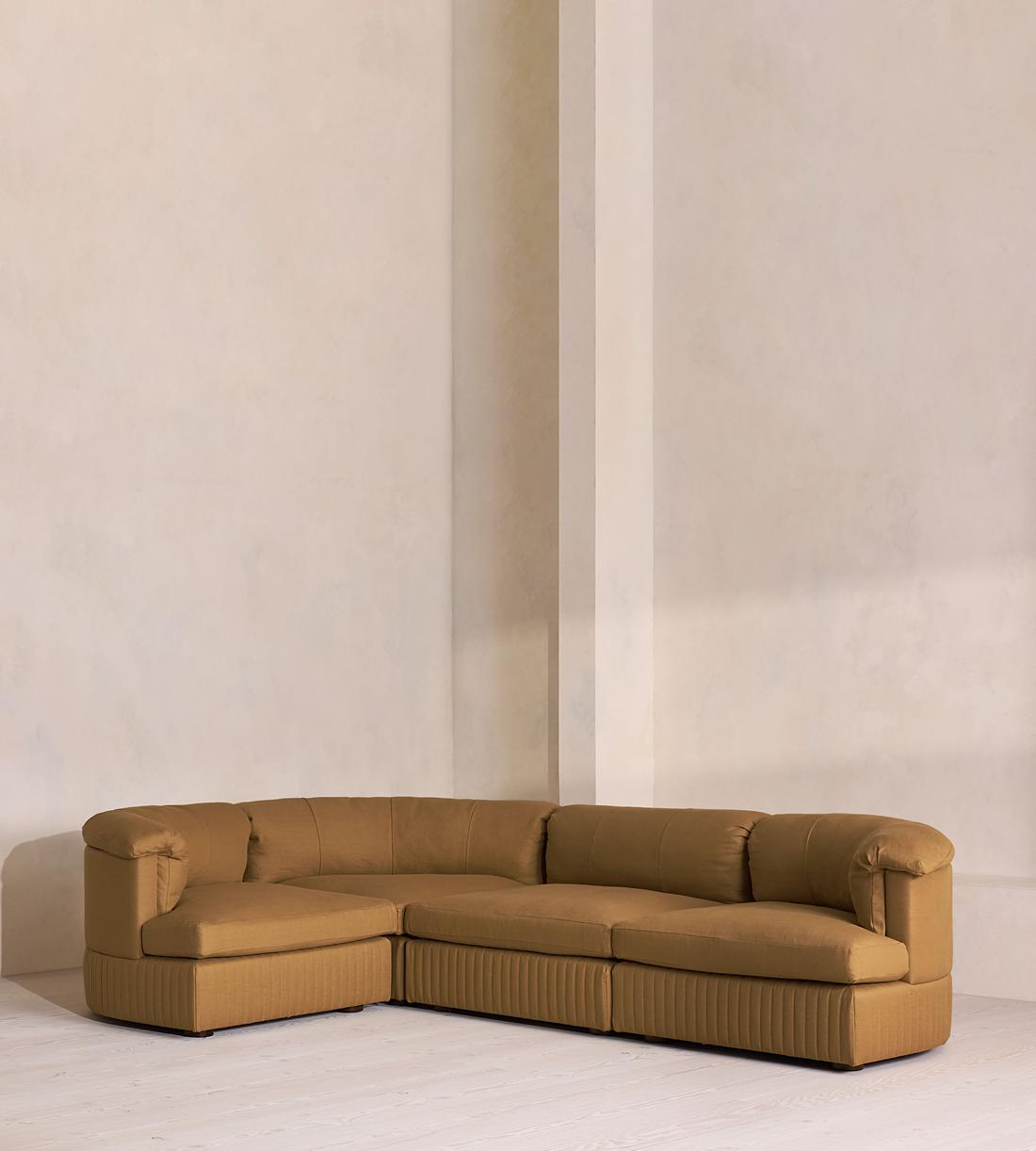 Oona Modular Sofa - L-Shape Sofa - Linen - Ochre - UK - Listing - Image 1