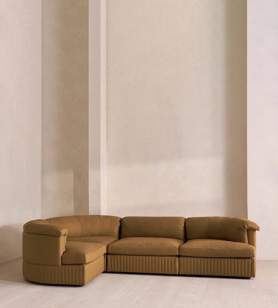 Oona Modular Sofa - L-Shape Sofa - Linen - Ochre - UK - Listing - Image 2