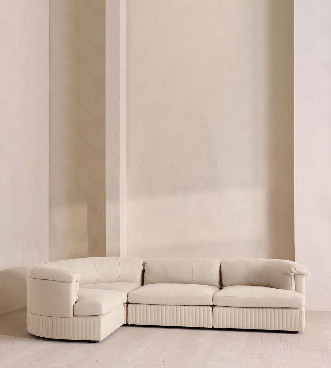 Oona Sectional Sofa - L-Shape Sofa - Linen - Bisque - US - Listing - Image 6