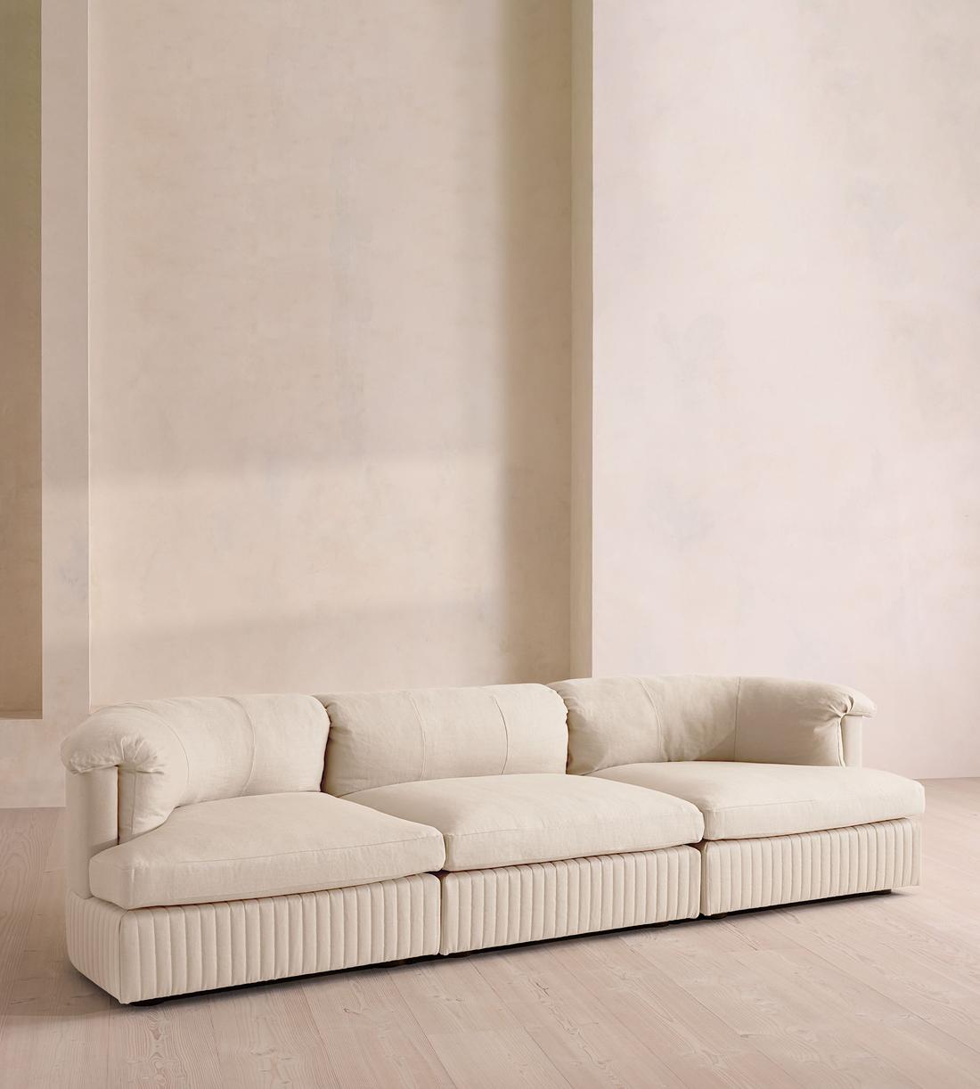 Oona Sectional Sofa - Four Seater - Linen - Bisque - US - Listing - Image 3