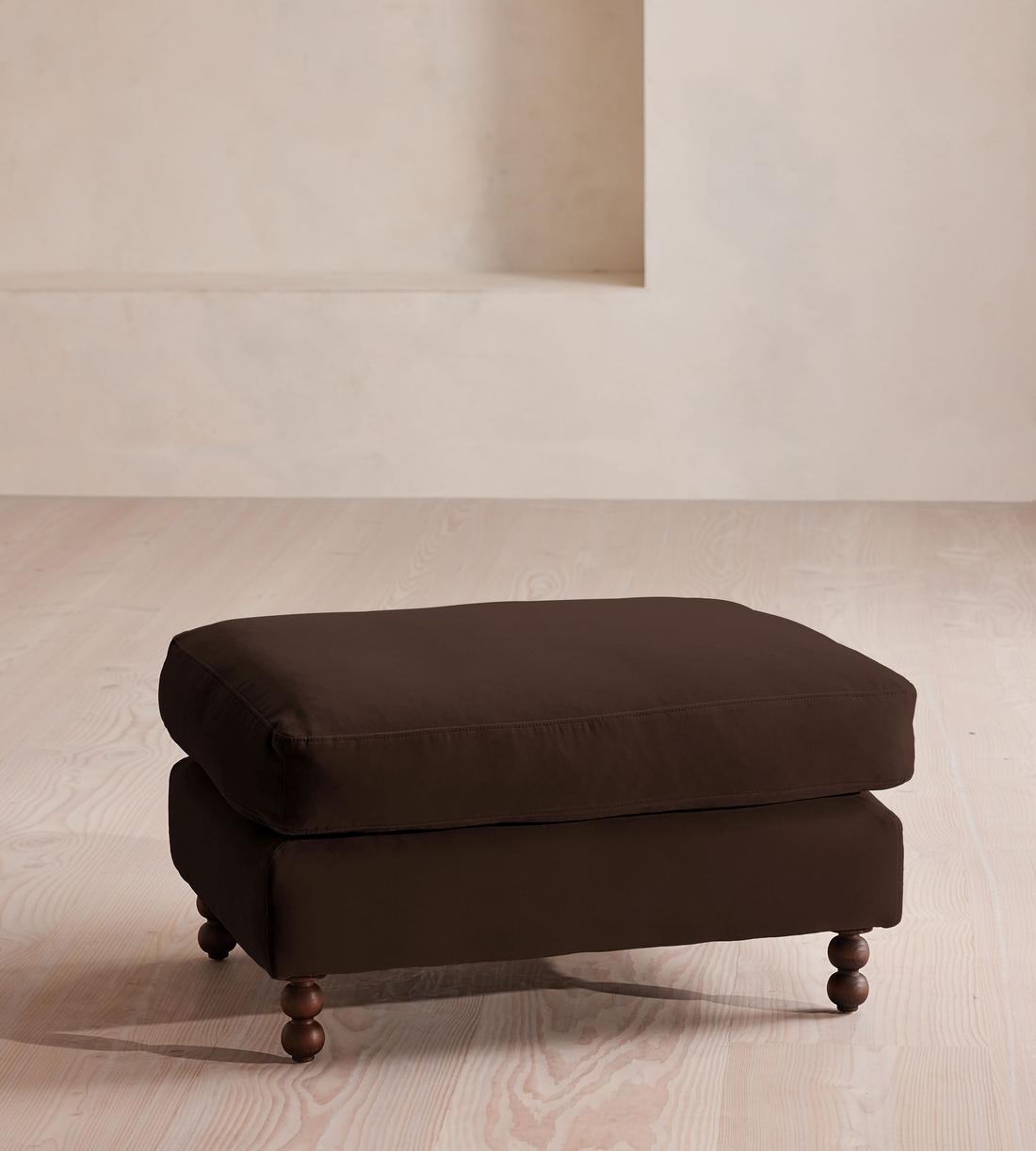 Audrey Square Ottoman - Sofa - Velvet - Chocolate - US - Listing - Image 1