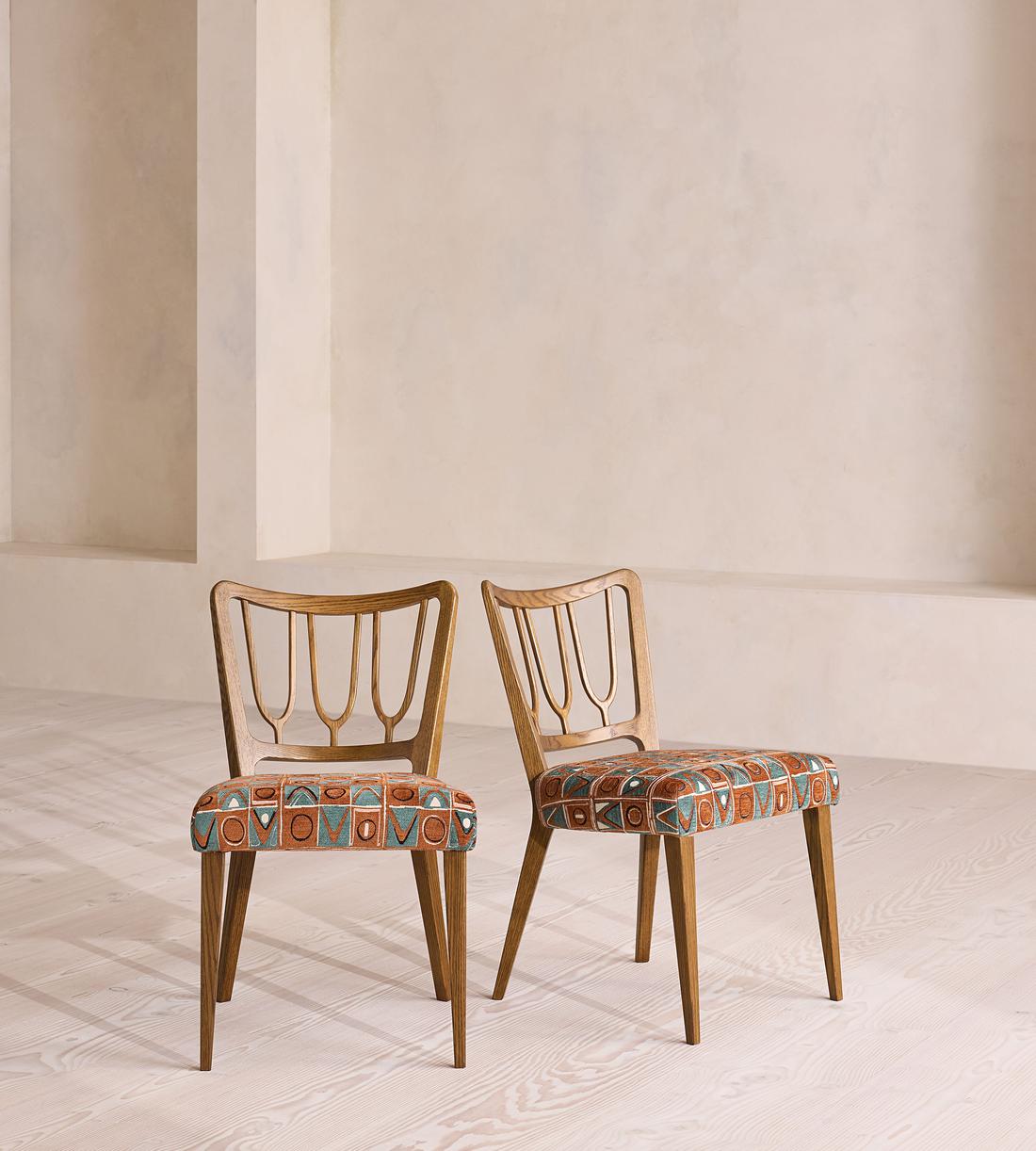 Leonie - Pair of Armless Dining Chair - Lumi Jacquard - Listing - Image 2