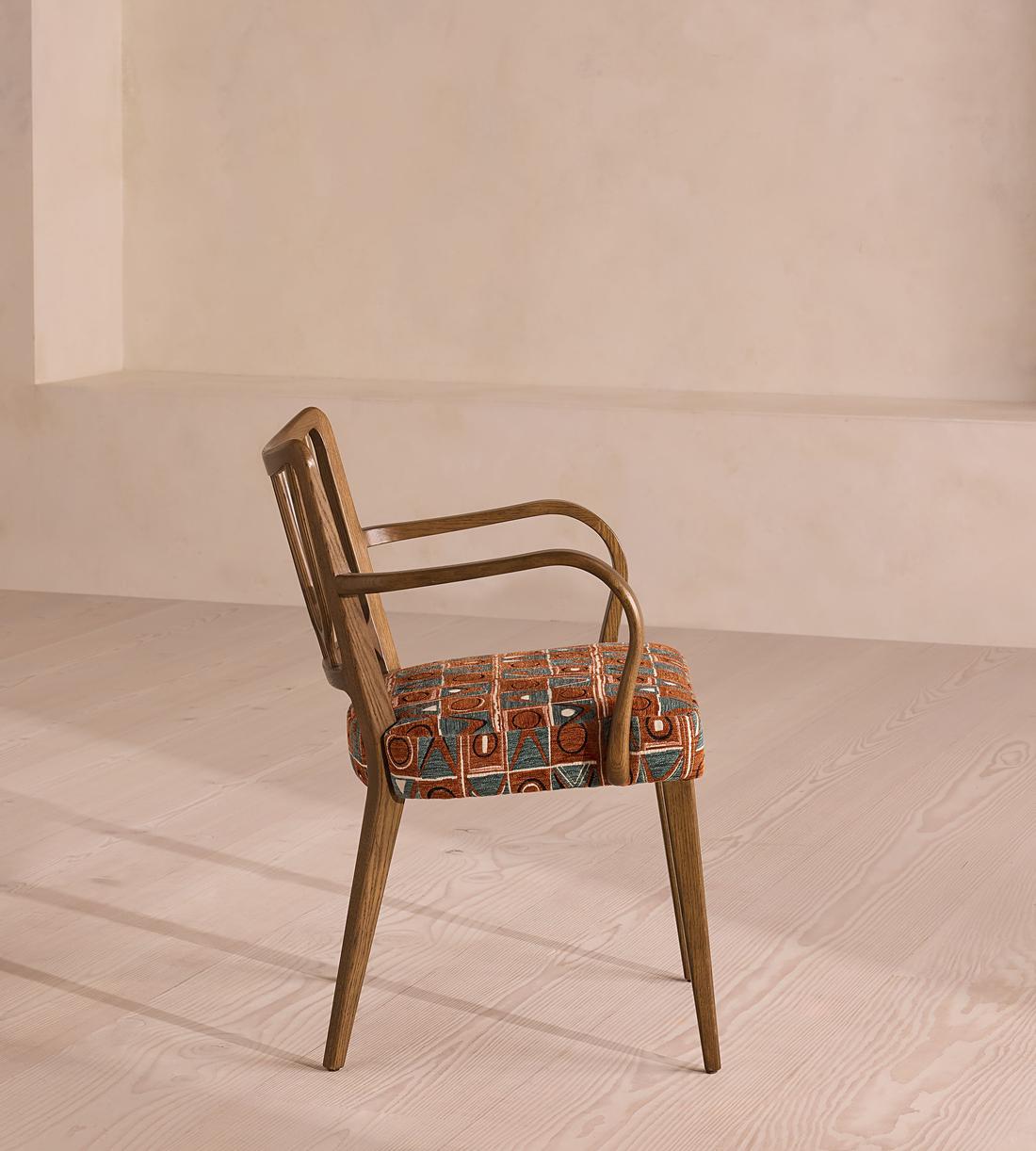 Leonie Armed Dining Chair - Lumi Jacquard - Images - Image 4