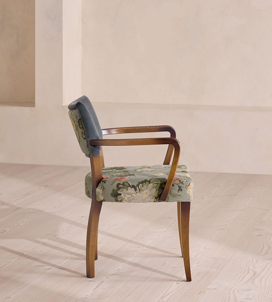 Molina Dining Armchair - Skylar Print - Grey Blue Velvet - UK - Images - Image 3