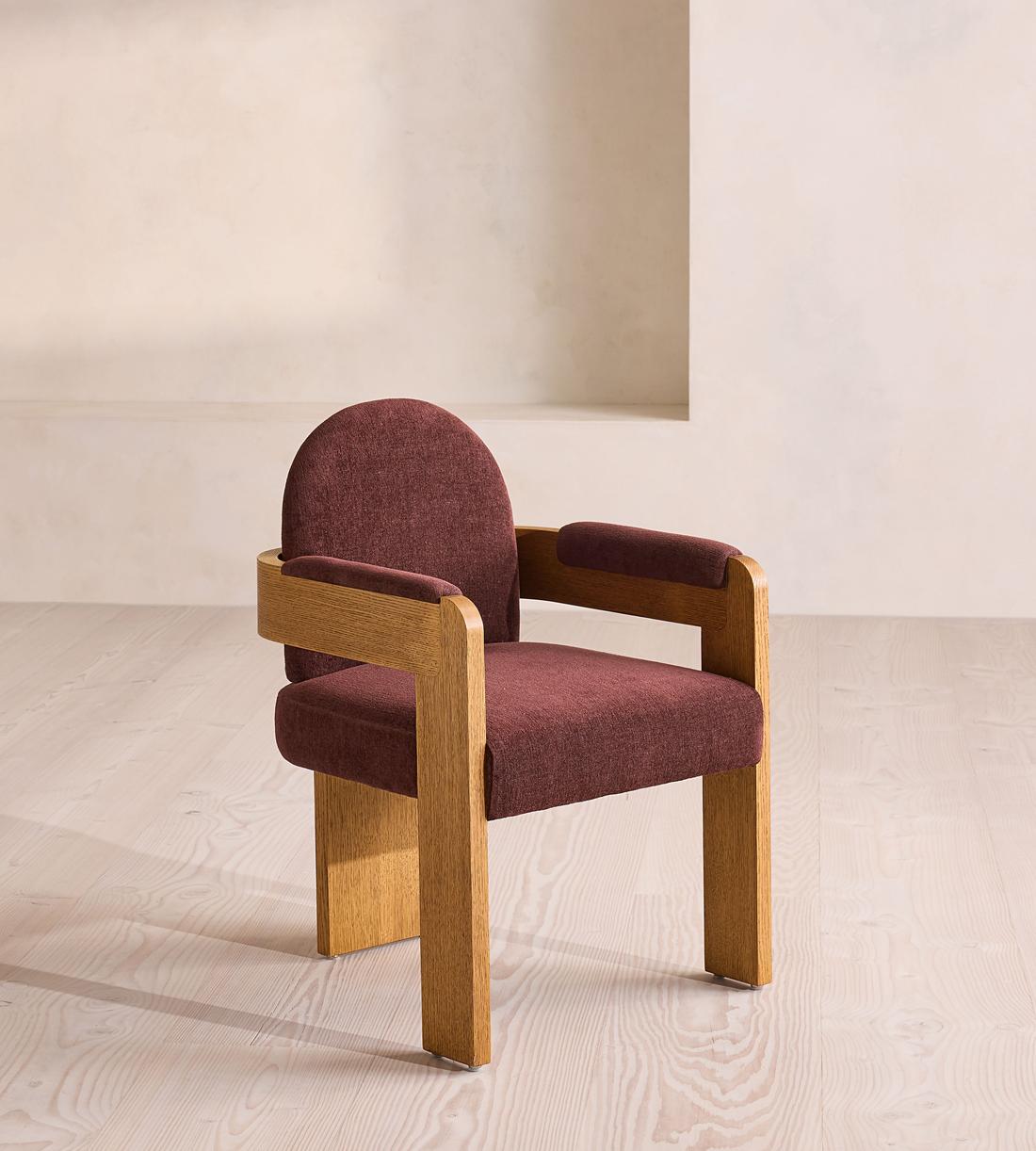 Emerson Dining Chair - Linen Chenille - Bordeaux - UK - Listing - Image 4