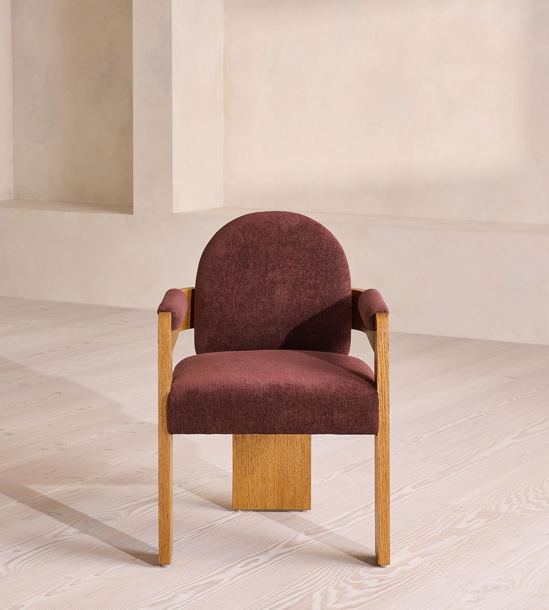 Emerson Dining Chair - Linen Chenille - Bordeaux - UK - Listing - Image 5