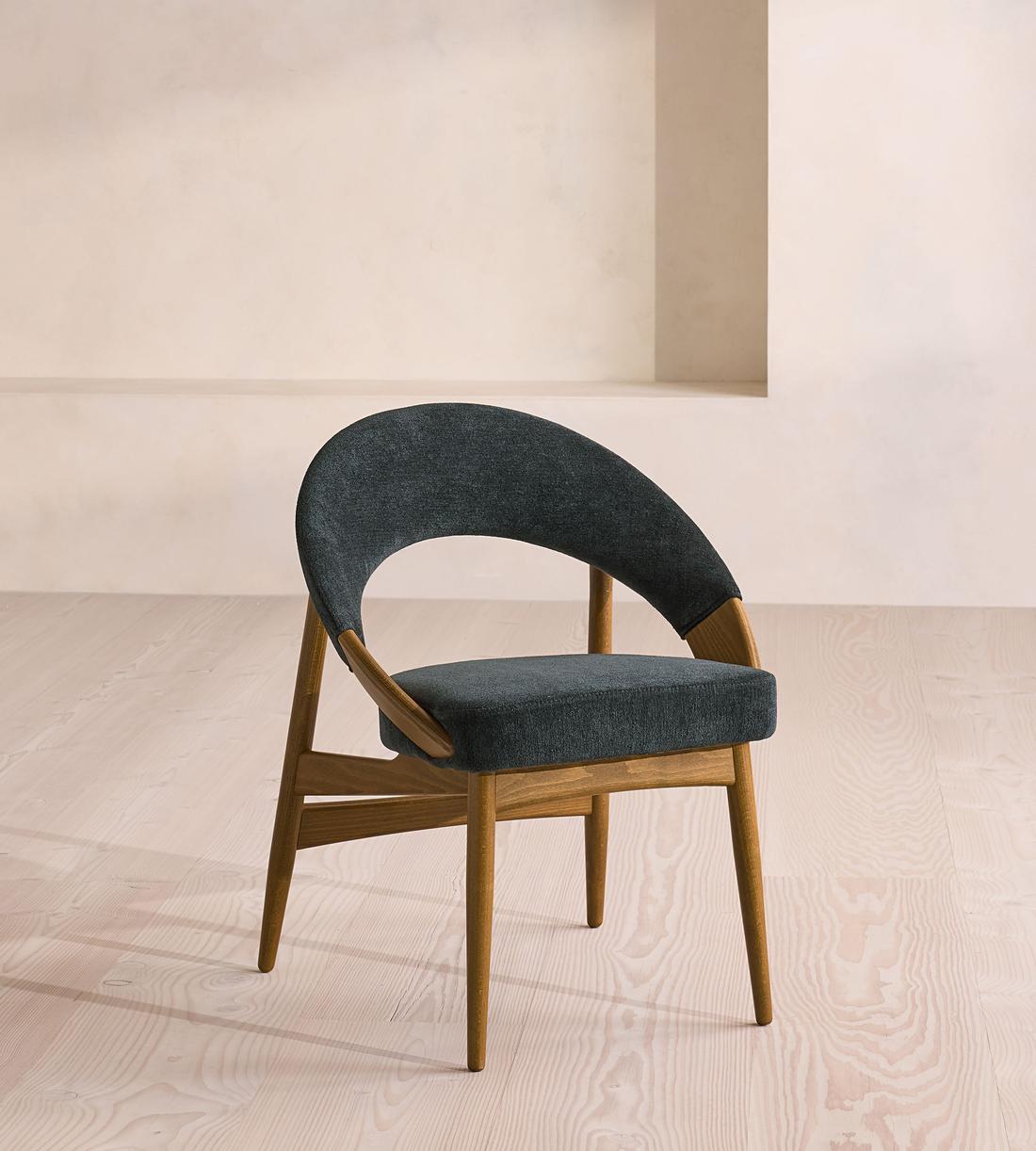 Lachlan Dining Chair - Linen Chenille - Deep Teal - UK - Listing - Image 1