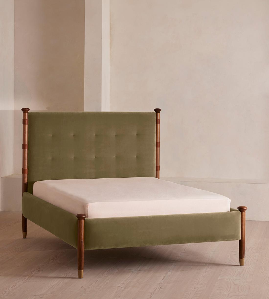 Paolo Bed - King - Velvet - Lichen - UK - Listing - Image 1