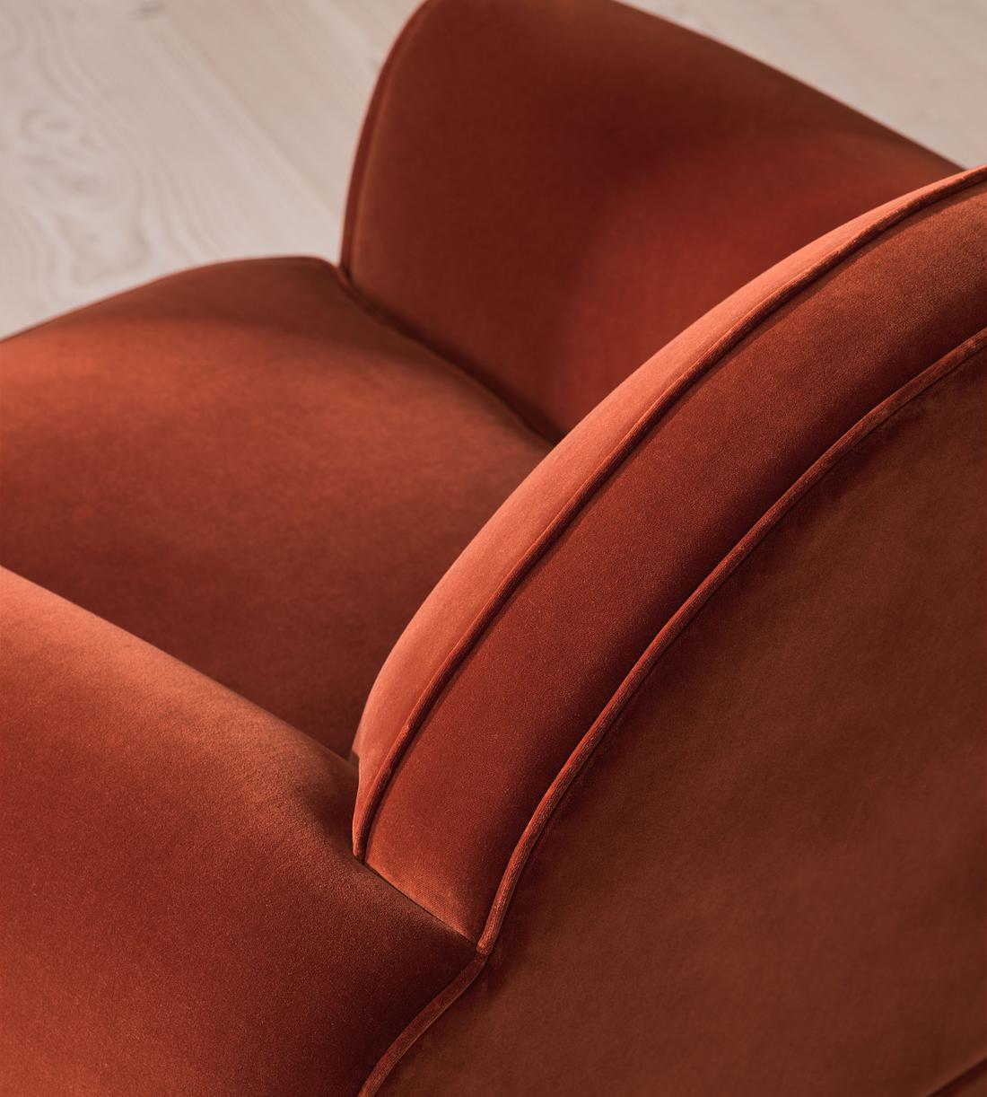 Aubin Armchair - Velvet - Rust - US - Images - Image 7