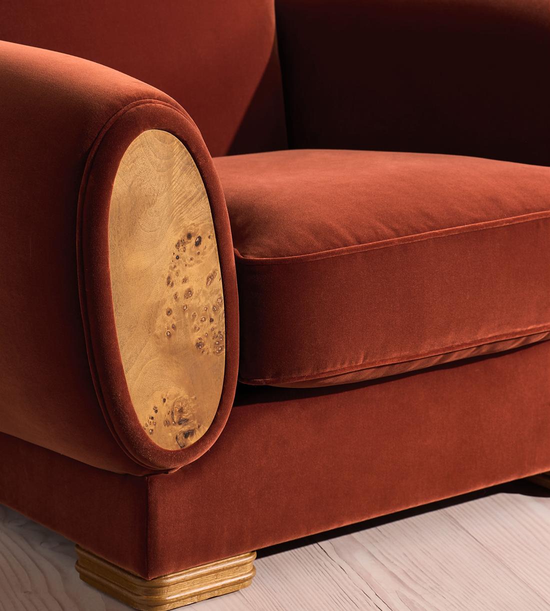 Aubin Armchair - Velvet - Rust - US - Images - Image 7