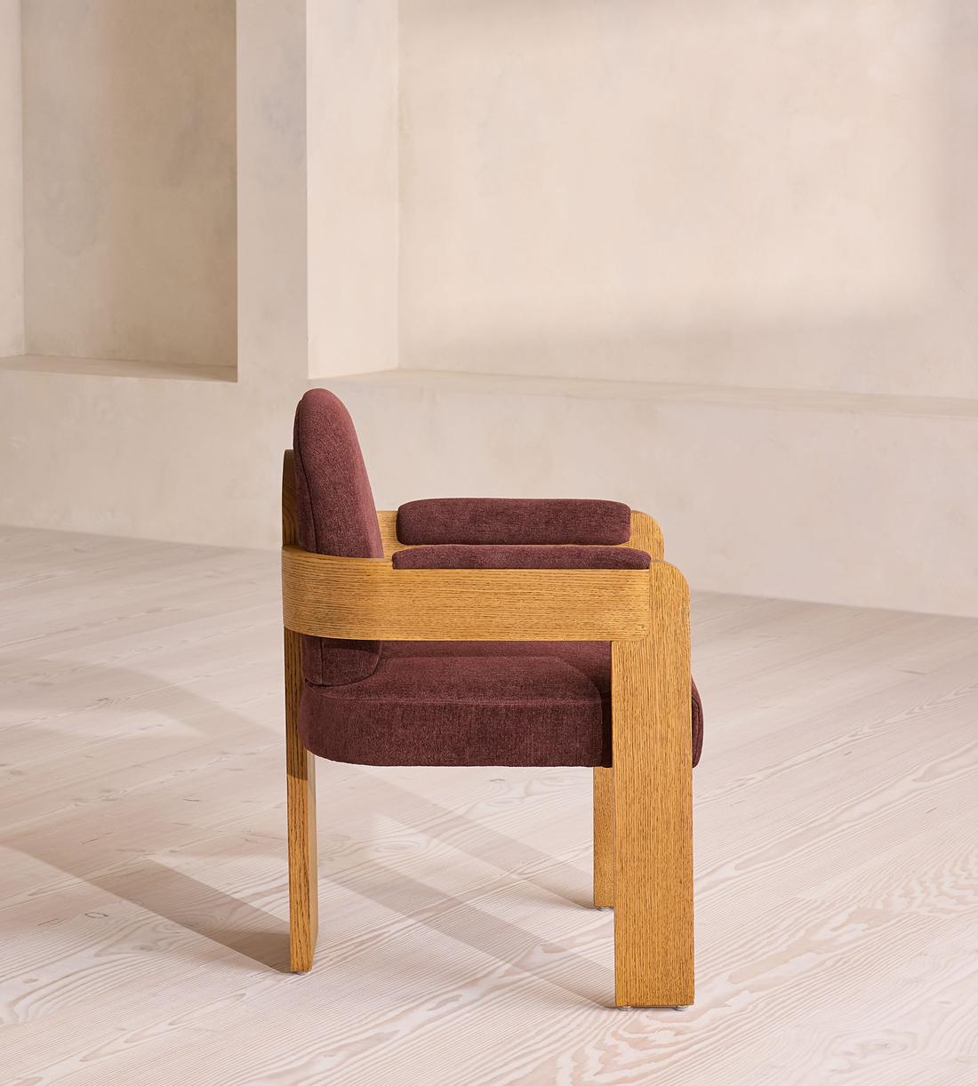 Emerson Dining Chair - Linen Chenille - Bordeaux - US - Images - Image 6
