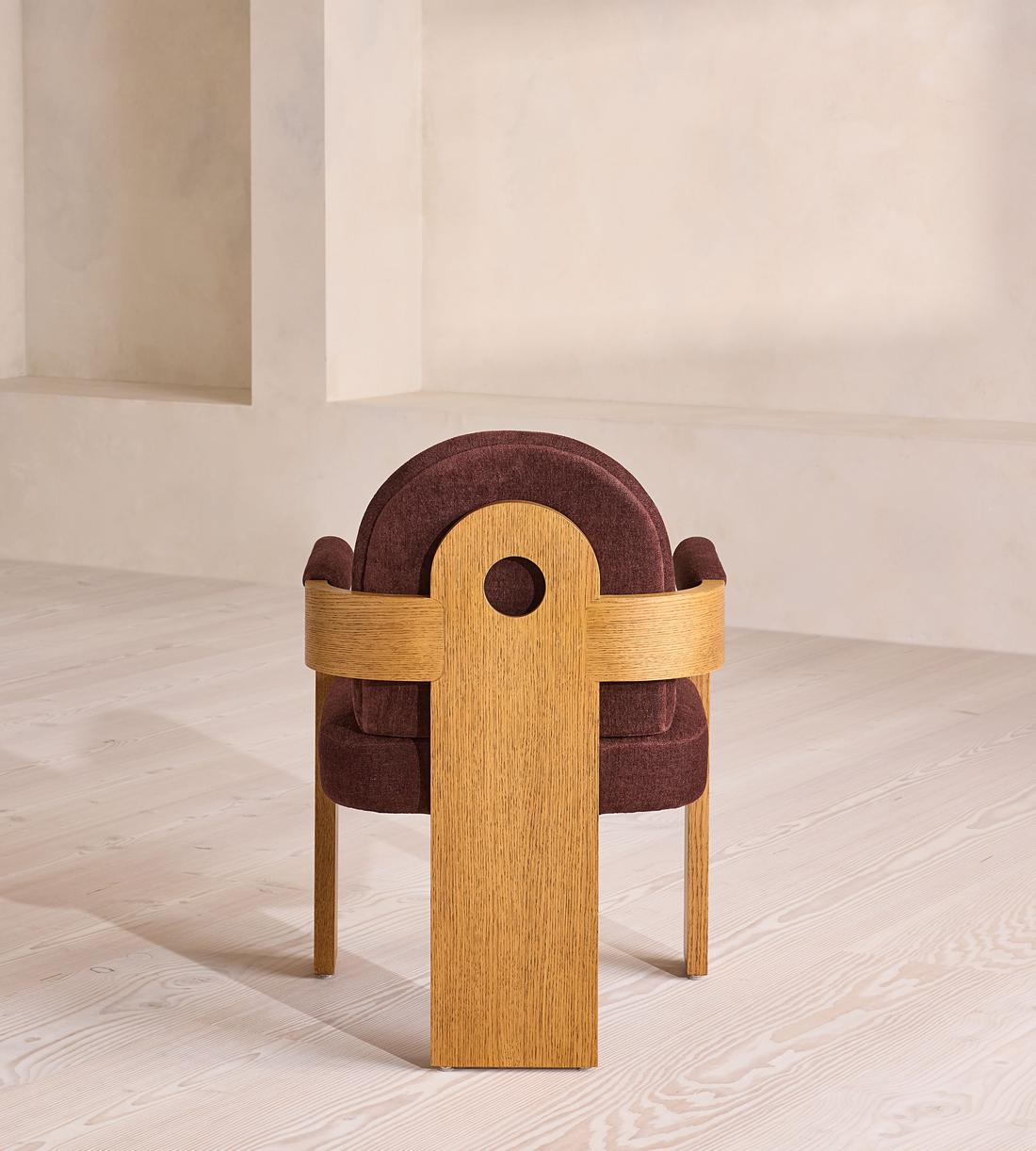 Emerson Dining Chair - Linen Chenille - Bordeaux - US - Images - Image 7