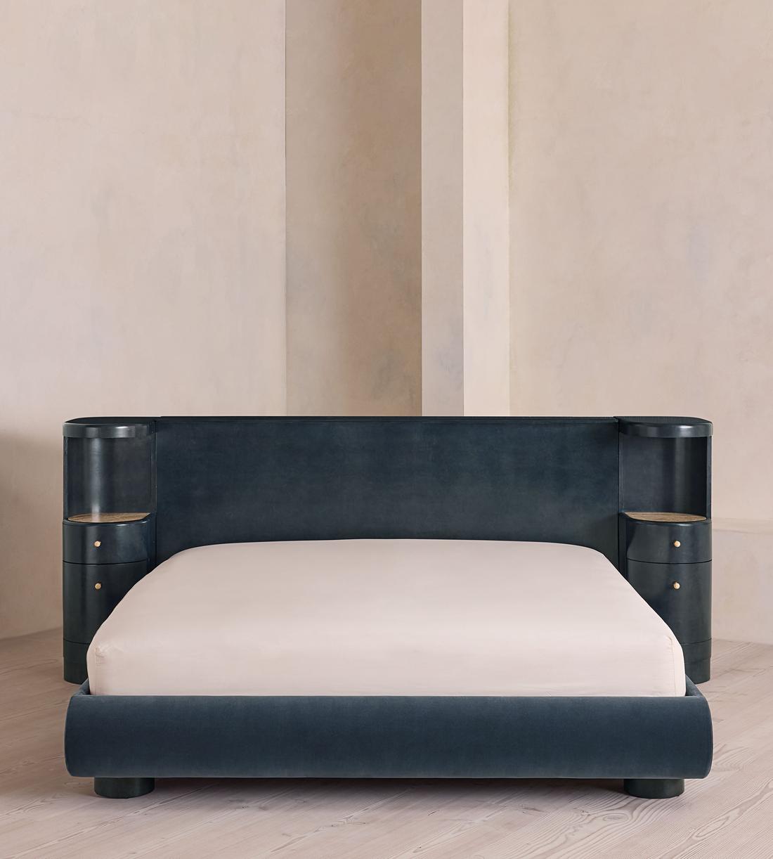 Linus Bed - King - Velvet - Grey Blue - US - Listing - Image 4