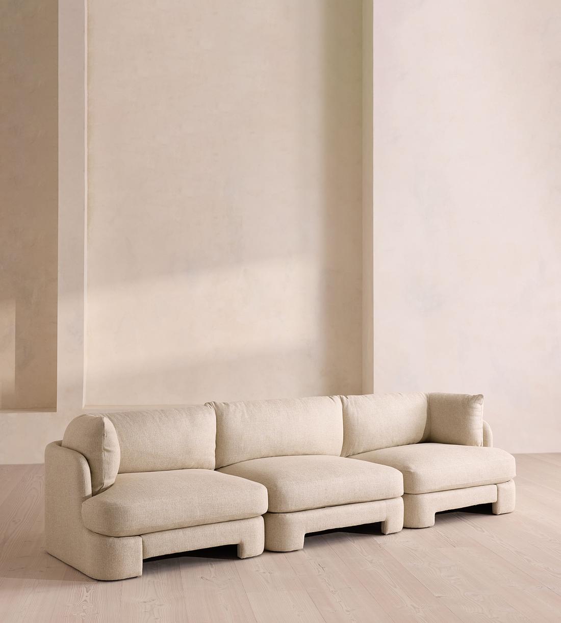 Odell Sectional Sofa - Four Seater - Textured Linen - US - Listing - Image 1