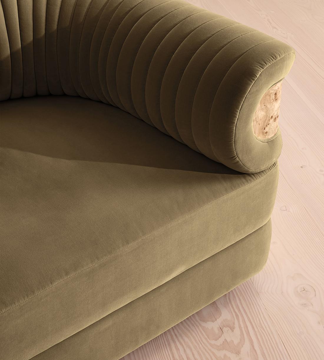 Caleb Modular Sofa - Blonde Burl - L-Shape Sofa - Blonde Burl - Velvet - Lichen - UK - Images - Image 5