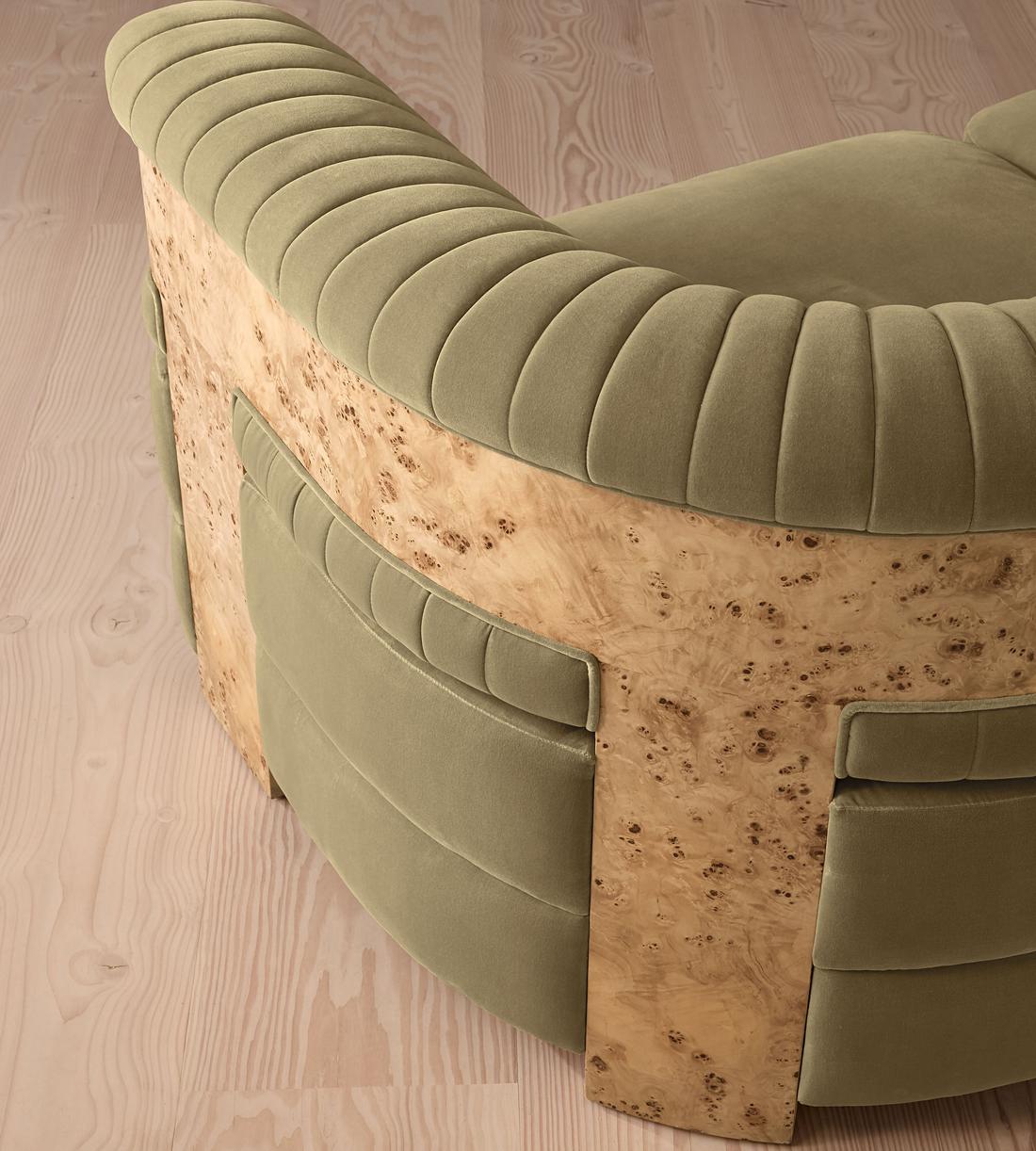 Caleb Modular Sofa - Blonde Burl - L-Shape Sofa - Blonde Burl - Velvet - Lichen - UK - Images - Image 6