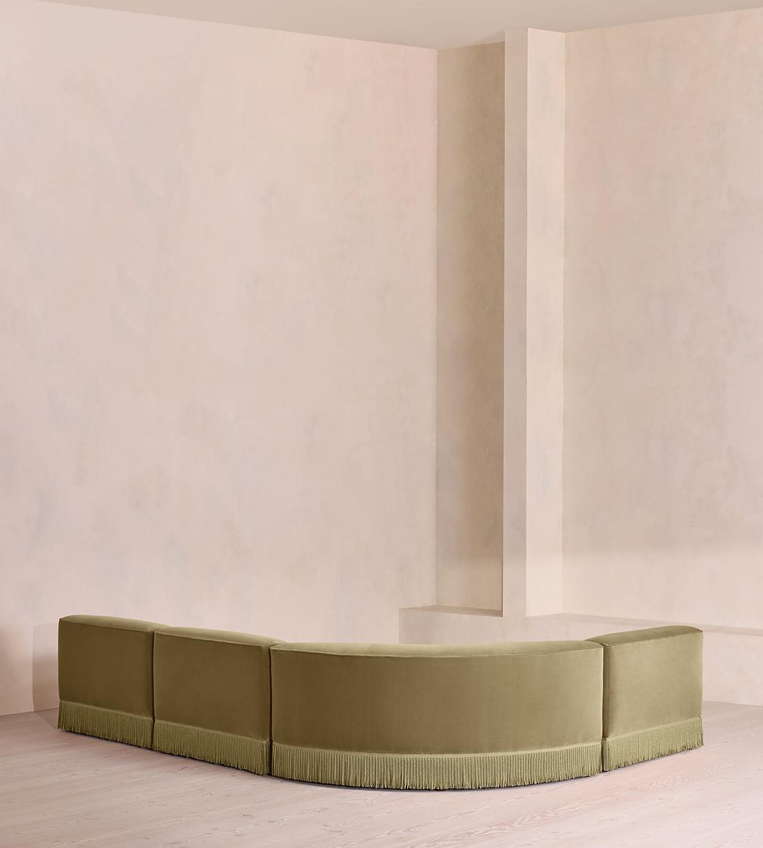 Elowen Sectional Sofa - L-Shape Sofa - Velvet - Lichen US - Images - Image 4