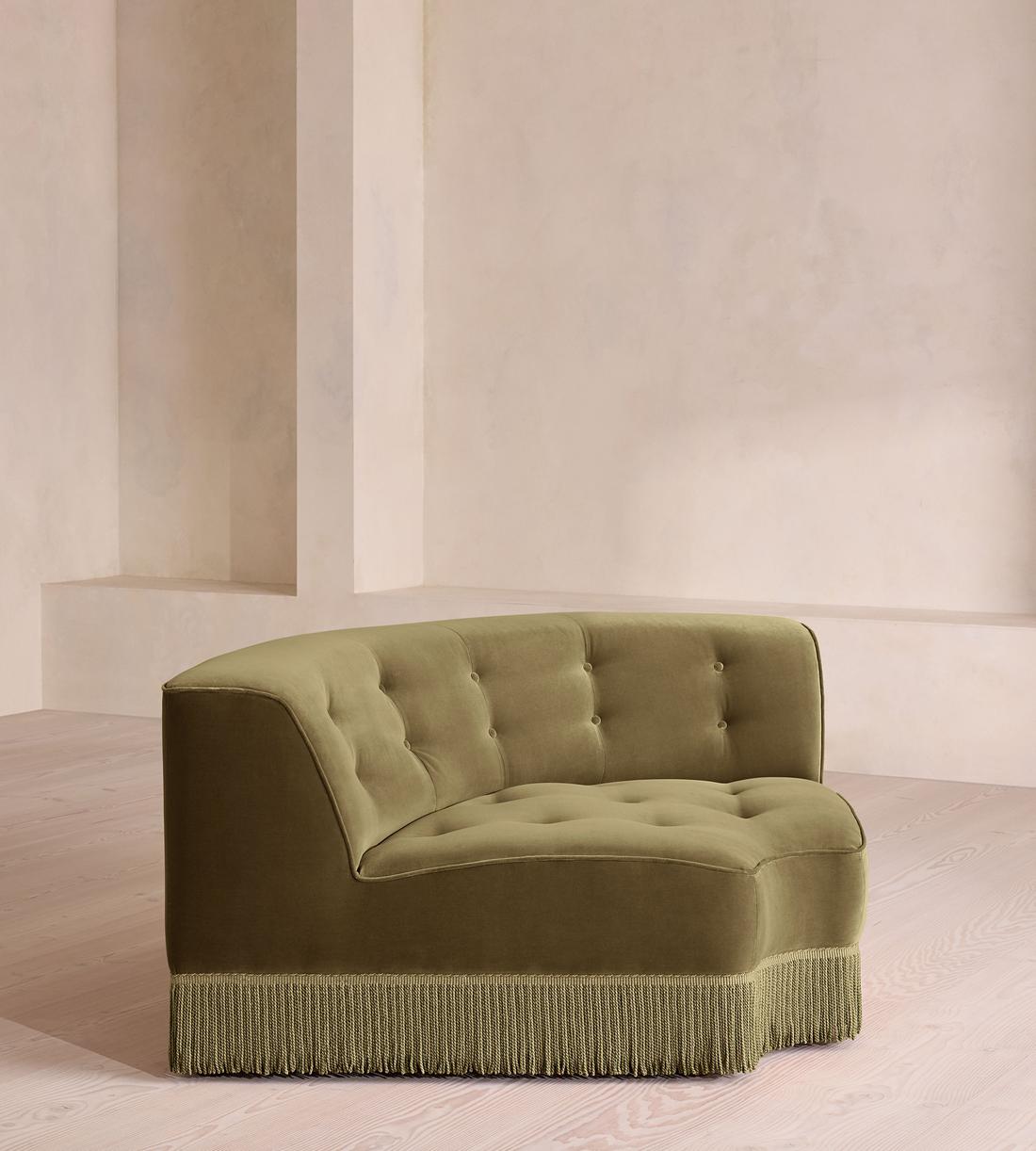Elowen Modular Sofa - Left Arm Module - Velvet - Lichen - US - Image 3