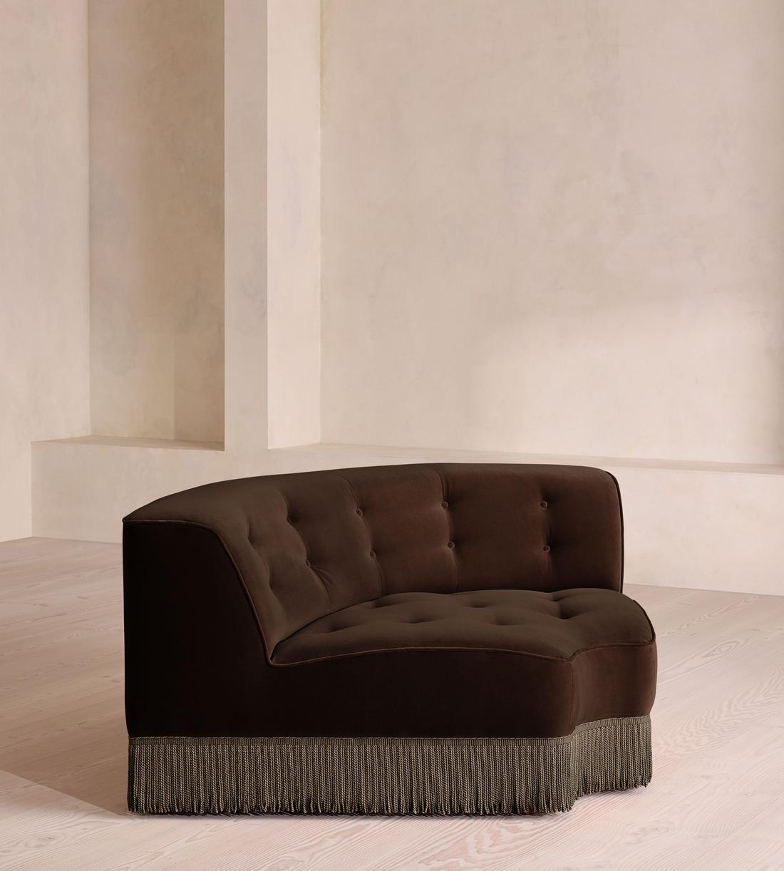 Elowen Modular Sofa - Left Arm Module - Velvet - Chocolate - US - Image 2