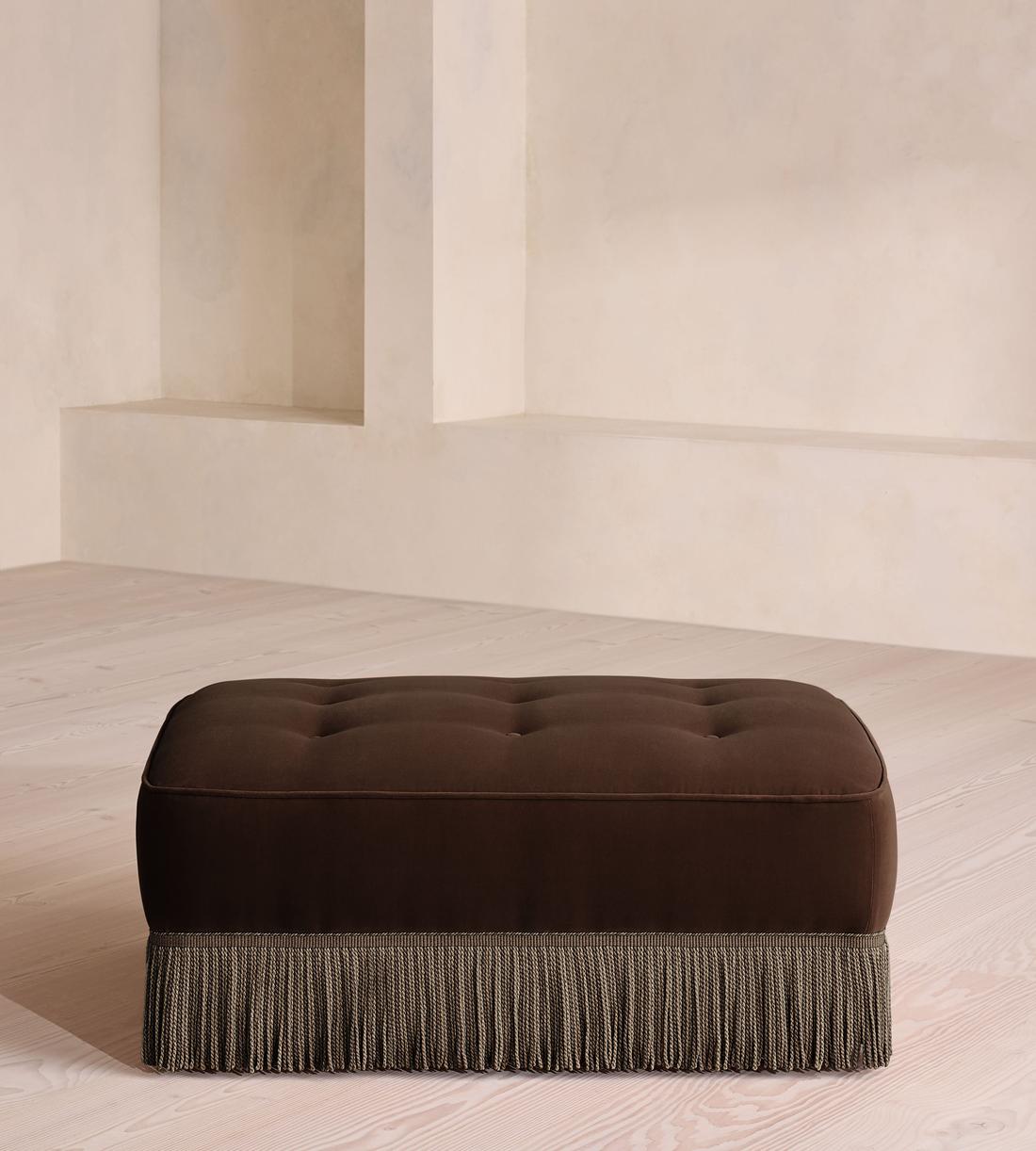 Elowen Ottoman - Velvet - Chocolate - US - Listing - Image 2