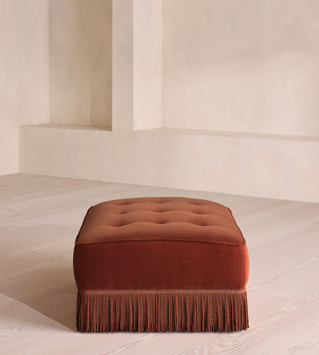 Elowen Ottoman - Velvet - Rust - US - Images - Image 3