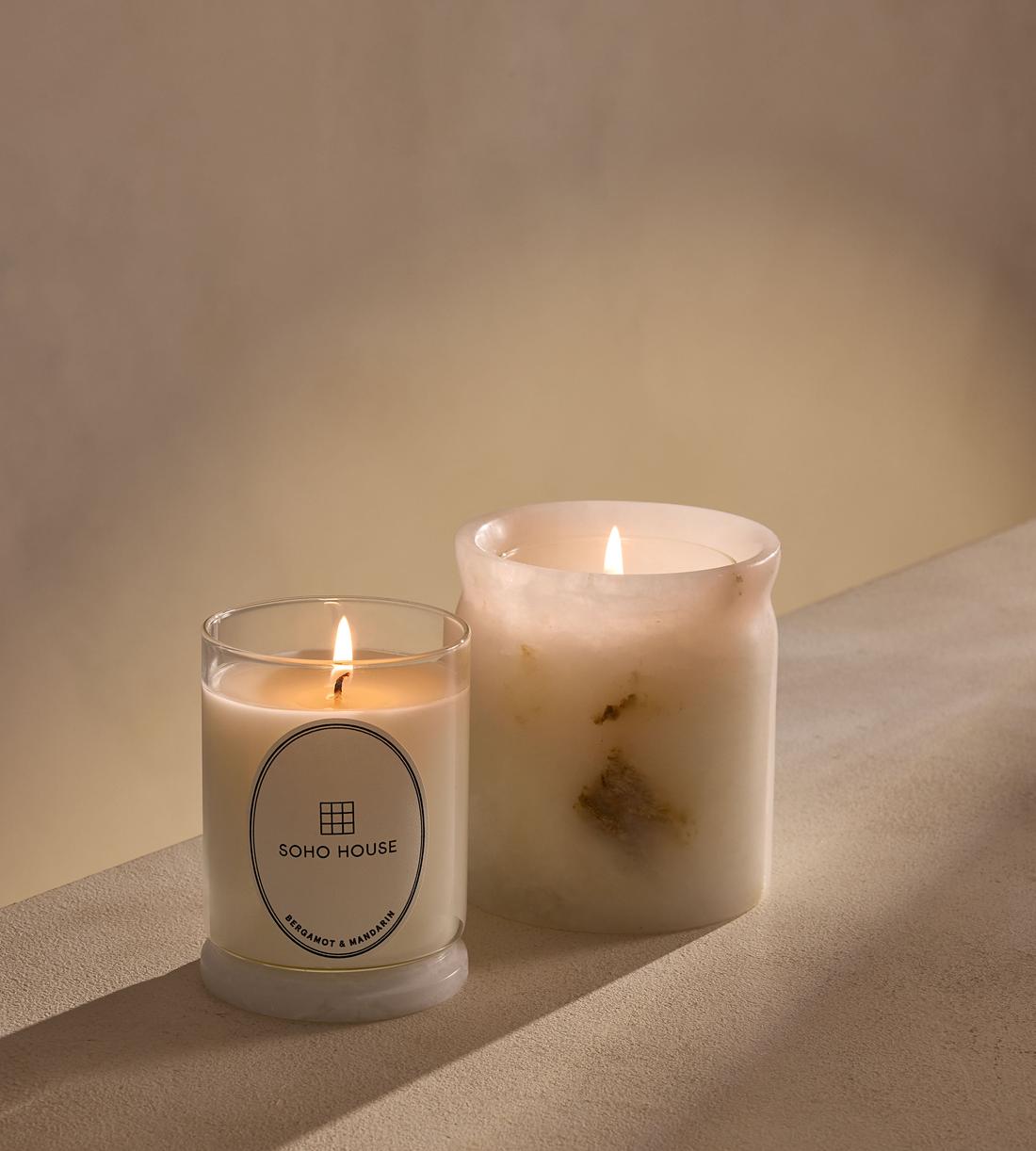 Bergamot & Mandarin Zest Candle Set - Alabaster Marble - 250g - Listing - Image 2