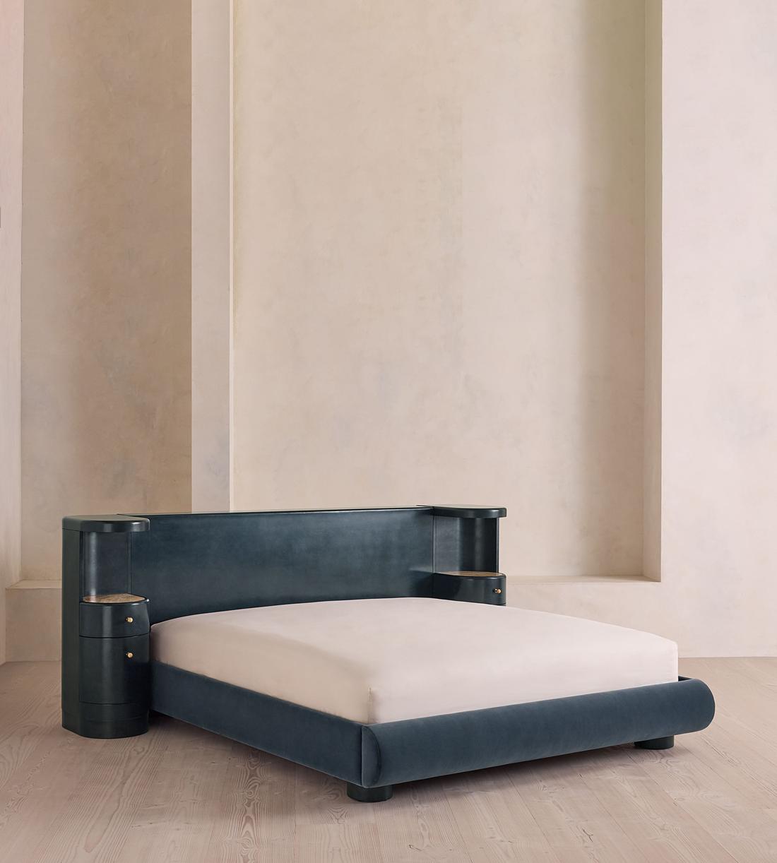 Linus Bed - King - Velvet - Grey Blue - UK - Listing - Image 3