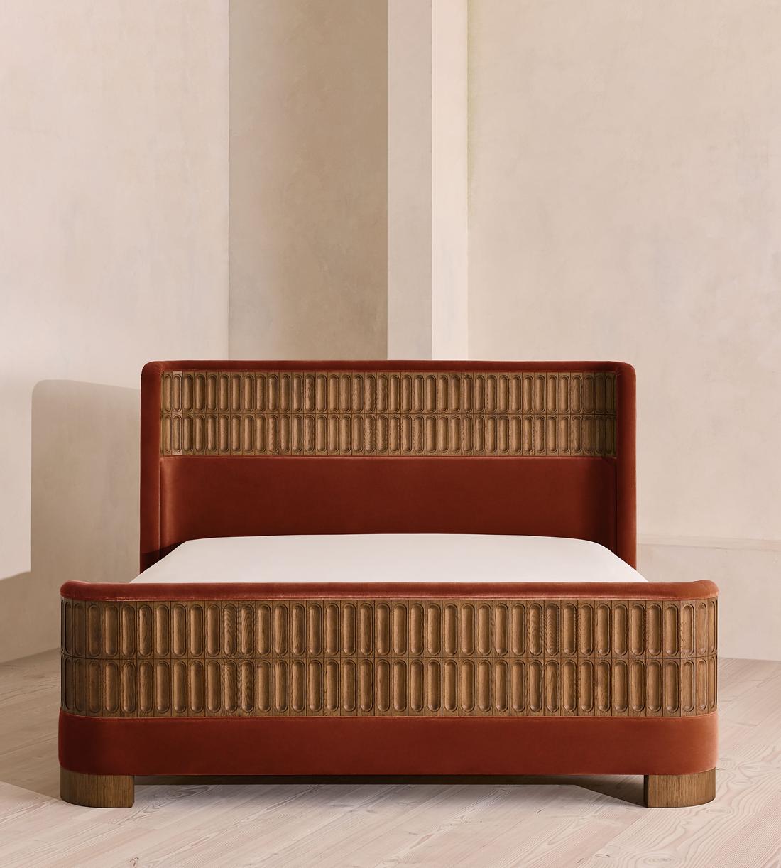 Devon Bed - King - Velvet - Rust - Listing - Image 2