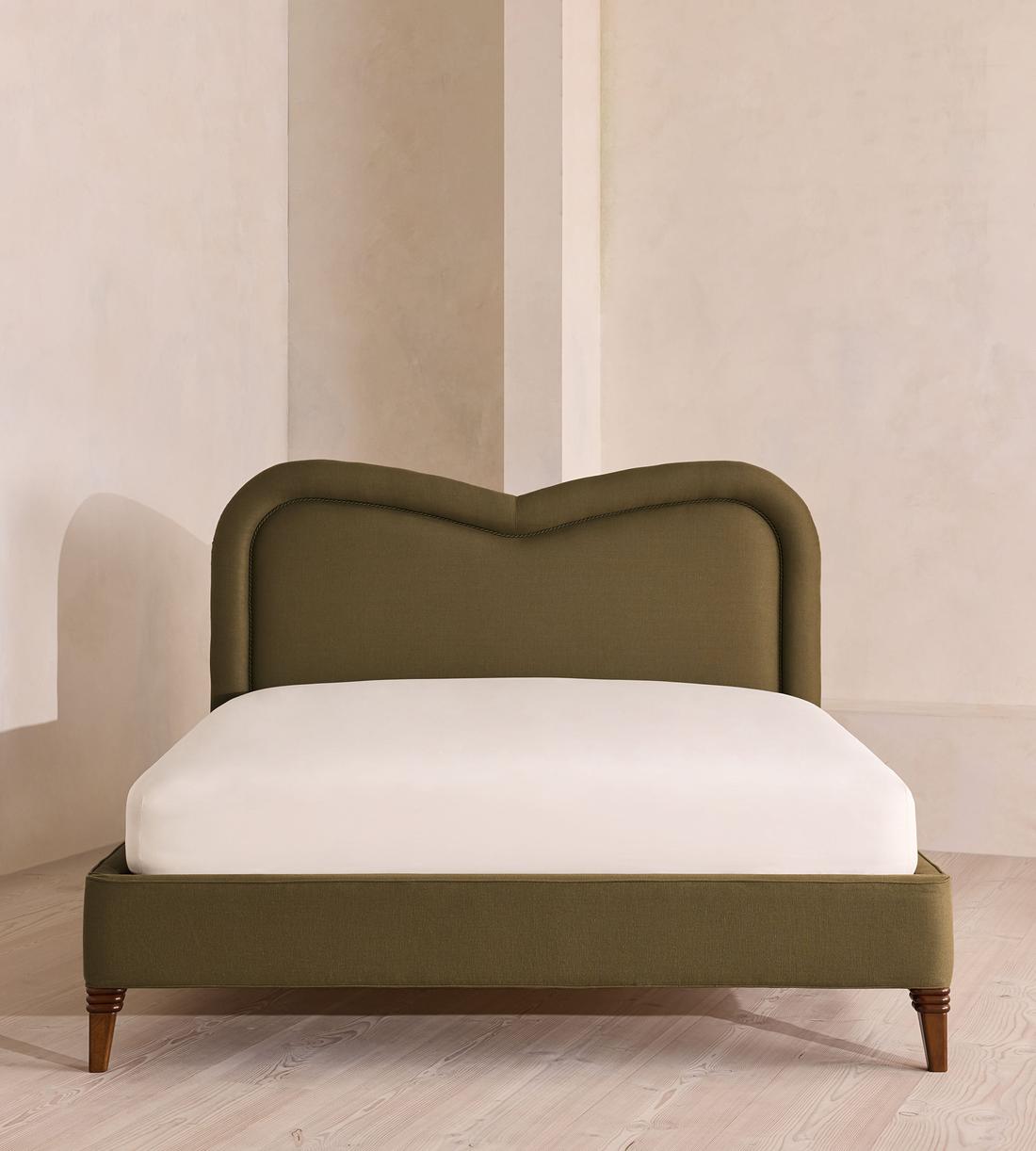 Keira Bed - King - Linen - Olive - UK - Listing - Image 2