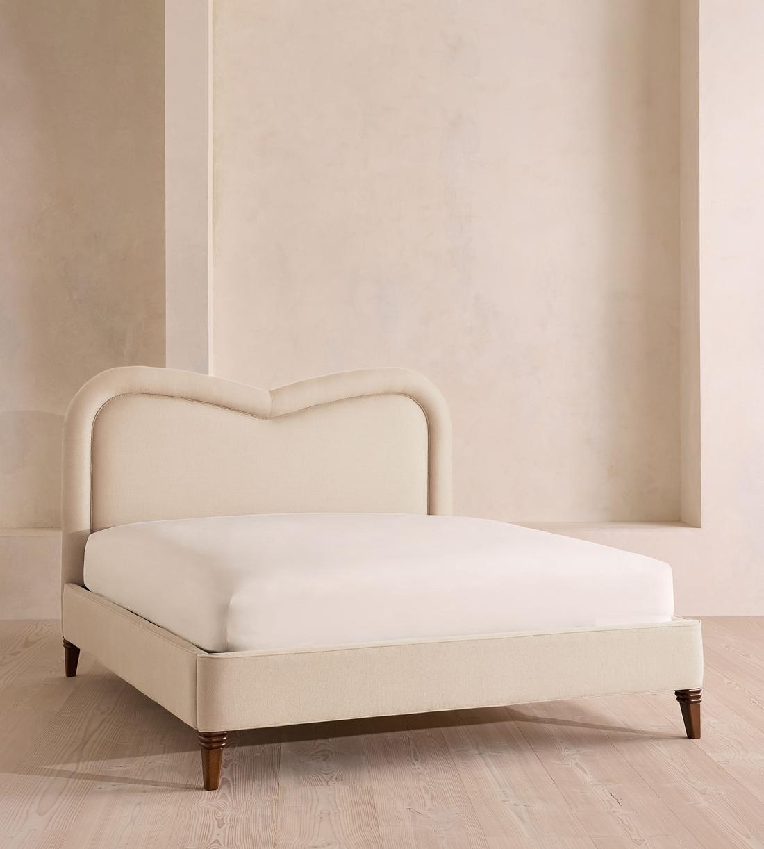 Keira Bed - Queen - Linen - Bisque - US - Listing - Image 1