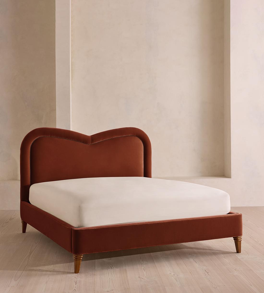 Keira Bed - King - Velvet - Rust - US - Listing - Image 1