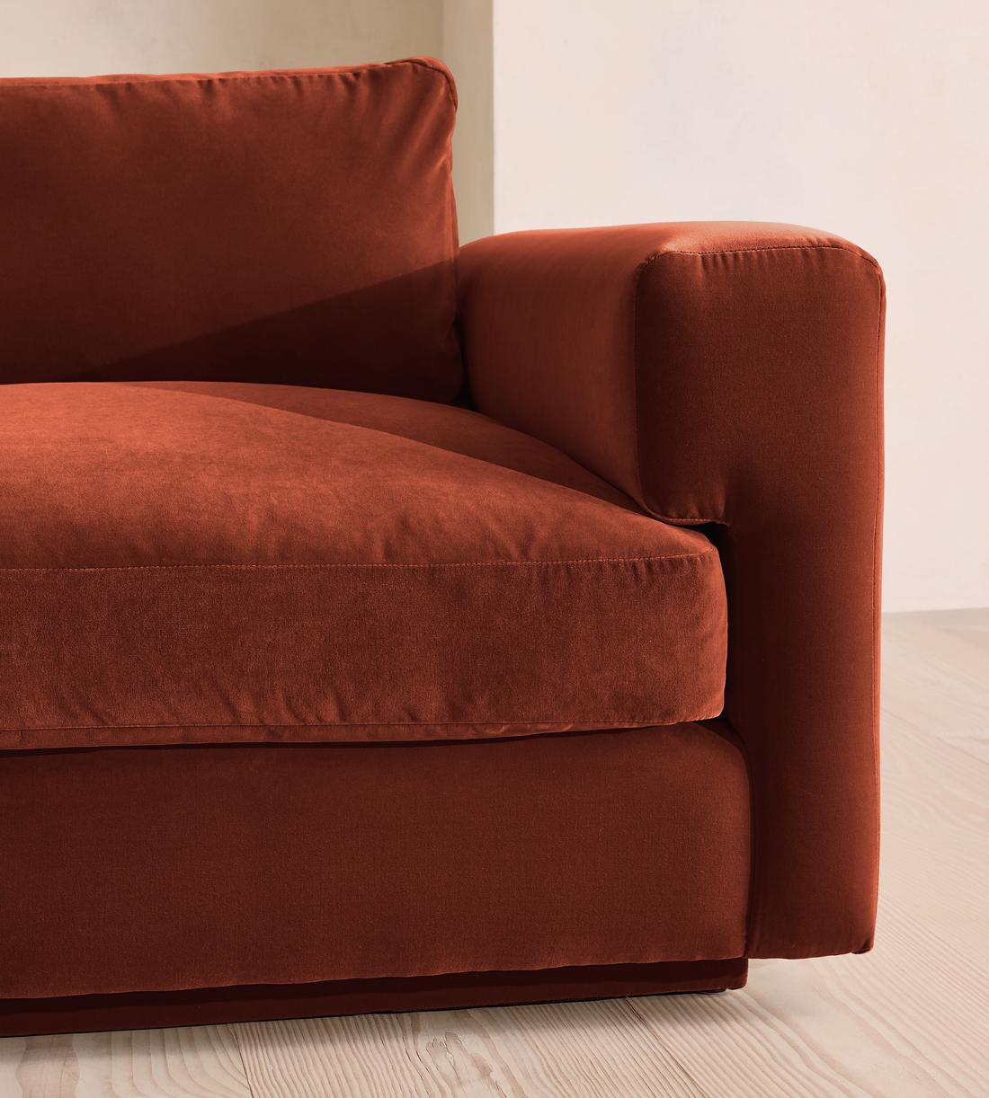 Mossley Left L-Shape Sofa - Velvet - Rust - UK - Images - Image 5